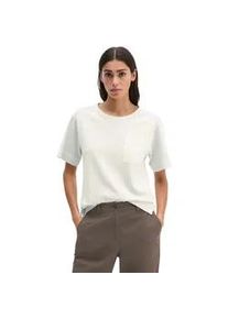 Marc O'Polo T-Shirt MARC O'POLO "mit aufgesetzter Satin-Tasche", Damen, Gr. S, airy blau, Obermaterial: 100% Baumwolle, unifarben, Basic, relaxed fit, Rundhals, normaler Saum, Shirts T-Shirt