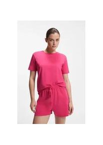 T-Shirt BOSS "CI_T-Shirt", Damen, Gr. L, medium pink 661, Single Jersey, Obermaterial: 95% Baumwolle, 5% Elasthan, Basic, Basic normal, Rundhals, eingesetzt normaler Saum, Shirts T-Shirt, mit BOSS Logo-Schriftzug & Label