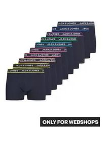 Jack & Jones Boxershorts JACK & JONES "JACLIME SOLID TRUNKS 10 PACK", Herren, Gr. XL, 10 Stk., navy blazer, Jersey, Obermaterial: 95% Baumwolle, 5% Elasthan, eng, Unterhosen