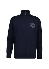Sweatshirt Gant "GRAPHIC HALFZIP", Herren, Gr. XXL, evening blau, Sweatware, Obermaterial: 80% Baumwolle, 20% Polyester, unifarben, regular fit taillenbedeckt, Rundhals, eingesetzt gerader Abschluss, Sweatshirts Sweatshirt, Regular fit mit Troyer-Kragen
