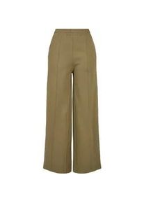 Stoffhose Urban Classics "Urban Classics Damen Ladies Straight Pin Tuck Sweat Pants", Damen, Gr. S, US-Gr&ouml;&szlig;en, tiniolive, 65% Baumwolle, 35% Polyester, unifarben, loose fit, Hosen Stoffhose