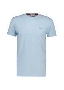 T-Shirt Gant "CONTRAST LOGO", Damen, Gr. XXL, fresh blau, Web, Obermaterial: 100% Baumwolle, unifarben, regular fit normal, Rundhals, eingesetzt abgesteppte Kante, Shirts T-Shirt, Regular fit mit Rundhalsausschnitt