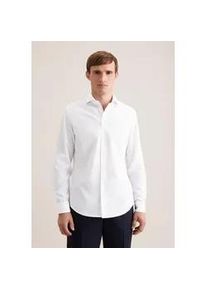 Businesshemd Seidensticker, Herren, Gr. XL (43), normale &Auml;rmell&auml;ngen, wei&szlig;, 100% Baumwolle, unifarben, slim fit, 2-Knopf-Manschette, Hemden, Slim 1/1 Kentkragen Uni