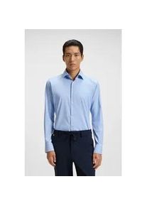 Businesshemd BOSS, Herren, Gr. 41, N-Gr, light, pastel blau451, Web, Obermaterial: 92% Polyamid, 8% Elasthan, unifarben, slim fit normal, Rundhals, 2-Knopf-Manschette mit Schlitz, Hemden, Slim-Fit, aus funktionalem Stretch-Twill, Kentkragen