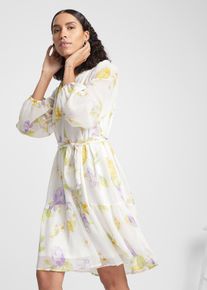 bonprix Kleid mit Raglan&auml;rmeln, wei&szlig;, Gr.42, h&uuml;bsches Kleid mit Bindeband