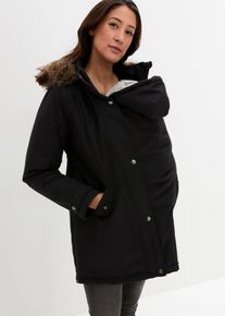 bonprix 3-in-1 Funktions-Umstandsjacke und Tragejacke, schwarz, Gr.44, Funktionale Umstandsjacke mit Tragefunktion und Tunnelzug