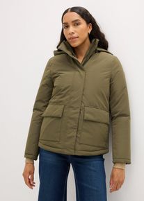 bonprix Winterjacke mit aufgesetzen Taschen, gr&uuml;n, Gr.40, Casual Winterjacke mit Kapuze und gro&szlig;en Taschen