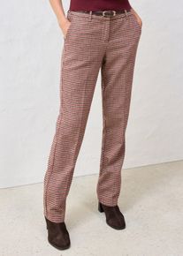bonprix Hose aus weichem Woll-Mix, beige, Gr.38, Modern und elegant zu gleich, Hose im Karo-Design mit Wollanteil, aus Wolle