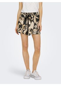 Shorts Only "ONLNOVA LIFE VIS JASMIN SHORTS AOP", Damen, Gr. S (36), N-Gr, schwarz aop:503 untaimed leaves, Web, Obermaterial: 100% Viskose, bedruckt, regular fit kurz, Hosen Shorts