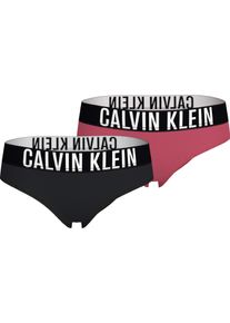 Brasilslip "2PK BIKINI", M&auml;dchen, Gr. 128/134, 2 Stk., schwarz (deepcrimsonfruit, pvhschwarz), Jersey, Obermaterial: 95% Baumwolle, 5% Elasthan, Calvin Klein Underwear, unifarben, k&ouml;rpernah, Unterhosen Brasilslip, mit Logobund