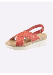 Sandalette Heine, Damen, Gr. 40, rot, Glattleder, Leder, Rindsleder, Schuhe Sandalette