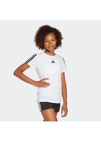 T-Shirt adidas Sportswear "TRAINING ESSENTIALS 3-STREIFEN KIDS", M&auml;dchen, Gr. 116, schwarz-wei&szlig; (wei&szlig;, schwarz), Obermaterial: 100% Polyester, Shirts T-Shirt