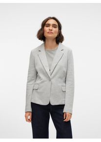 V&eacute;ro Moda Jerseyblazer VERO MODA "VMJULIA LS BLAZER", Damen, Gr. 42, grau (light grau melange), Piqu&eacute;, Obermaterial: 66% Polyester, 34% Baumwolle, meliert, tailliert, Blazer Jerseyblazer, Topseller