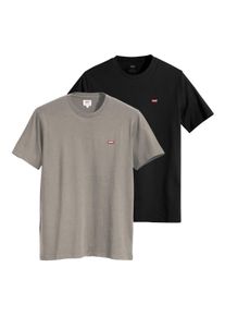 Levi's T-Shirt LEVI'S "T-Shirt Original Housemark Tee 2er Pack", Damen, Gr. L, bunt (schwarz, khaki), Obermaterial: 100% Baumwolle CO., Shirts T-Shirt