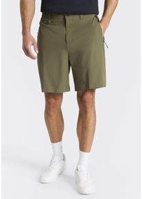 Shorts BOSS Green "Porsche Spirit 70 Capsule Collection", Damen, Gr. 52, N-Gr, open gr&uuml;n347, Web, Obermaterial: 87% Polyamid, 13% Elasthan, unifarben, relaxed fit kurz, Hosen Shorts, Premium Herrenmode Limited, Stretchmaterial, wasserabweisendes Finish