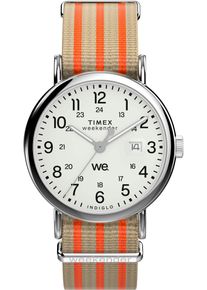 Quarzuhr Timex "WEEKENDER MAIN LINE", orange (beige, orange), Armbanduhren, Damen, Quarzuhr, Armbanduhr, Herrenuhr, Damenuhr,Textilarmband,Datum, Leuchtzeiger