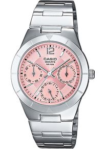 Multifunktionsuhr "LTP-2069D-4AVEG", silber (silberfarben), CASIO TIMELESS COLLECTION, Armbanduhren, Damen, Multifunktionsuhr, Quarzuhr, Armbanduhr, Damenuhr, Jugendliche, Datum, Edelstahlarmband