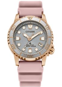 Taucheruhr Citizen "Promaster Eco-Drive Diver", rosa, Armbanduhren, Damen, Taucheruhr, Armbanduhr, Solar, Damenuhr, analog, Tag, Batterie-Entladungsanzeige