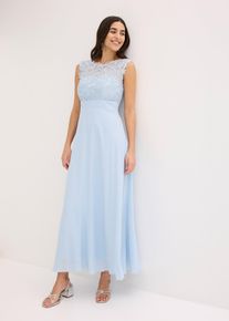 bonprix Maxikleid mit Spitze, blau, Gr.38, Elegantes Abendkleid mit Spitze im Oberteil und einem R&uuml;cken-Cut-Out