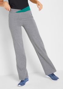 bonprix Baumwoll-Sporthose Bootcut (2er Pack), grau, Gr.40/42 (M), Ausgestellte Baumwoll-Sporthose aus einem Stretch Material (2er Pack), grau meliert: 67% Baumwolle (organic)