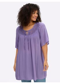 sheego Gro&szlig;e Gr&ouml;&szlig;en Tunika mit Spitzen-Einsatz, lavendel, Gr&ouml;&szlig;e 46 - Damen
