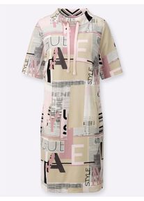 sheego Gro&szlig;e Gr&ouml;&szlig;en Jerseykleid mit Lettering-Print, hortensie-sand-bedruckt, Gr&ouml;&szlig;e 44 - Damen