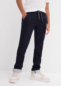 bonprix Regular-Fit Schlupf-Sweatjeans Straight, blau, Gr.152, L&auml;ssige Jungen Sweatjeans mit Bindeband, 73% Baumwolle