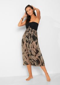 bonprix Bandeau-Strandkleid aus leichtem Chiffon, schwarz, Gr.36, Transparentes Strandkleid mit integriertem Bandeau-Top