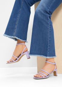 bonprix Riemchensandaletten mit schmalem Absatz, lila, Gr.39, Modische Sandalette mit Blockabsatz