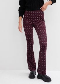 bonprix Ausgestellte Leggings aus softem Samt, rot, Gr.36/38 (S), Ausgestellte Leggins aus softem Samt, bedruckt