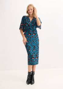 bonprix Midikleid mit tiefem Ausschnitt, petrol, Gr.36/38 (S), Stylisches Kleid mit toller Passform