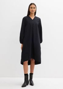 bonprix Hemdblusenkleid mit Ballonsaum am &Auml;rmel, schwarz, Gr.36, Hemdblusenkleid mit V-Ausschnitt und Ballonsaum am &Auml;rmel, 100% Baumwolle (organic)