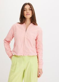 bonprix Kurzer Soft-Blouson, rosa, Gr.50, Blouson mit Collegekragen und elastischem Saumabschluss