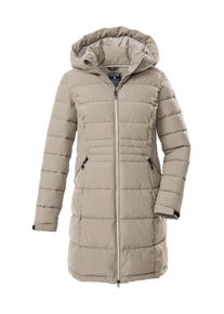 Steppmantel Killtec "KOW 11 WMN QLTD PRK", Damen, Gr. 36, helltaupe, Obermaterial: 100% Polyester;Futter: 100% Polyester;F&uuml;llung: 100% Polyester, M&auml;ntel Steppmantel, Wasserabweisender Parka mit verstellbarer Kapuze und Kinnschutz