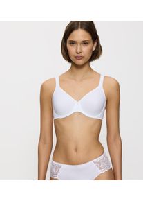 B&uuml;gel-BH Triumph "Modern Soft+Cotton W", Damen, Gr. 75, Cup B, wei&szlig;, Microtouch, Obermaterial: 39% Polyamid, 38% Baumwolle, 23% Elasthan, unifarben, BHs B&uuml;gel-BH, mit dezenten Glanz-Streifenmuster und breiten Tr&auml;gern