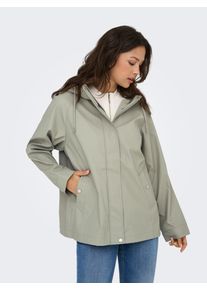 Allwetterjacke Only "ONLELISA SHORT RAINCOAT OTW", Damen, Gr. XL, braun (laurel oak), Web, Obermaterial: 100% Polyester, unifarben, Po-bedeckend, Jacken Allwetterjacke