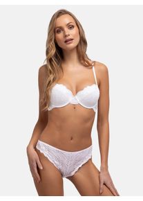 B&uuml;gel-BH Dorina "Lianne", Damen, Gr. 80, Cup C, wei&szlig;, Obermaterial: 84% Polyamid, 16% Elasthan, BHs B&uuml;gel-BH, leicht wattiert, geformte Cups, feminine Blumenspitze