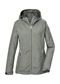 Outdoorjacke Killtec "KOS 108 WMN JCKT", Damen, Gr. 50, gr&uuml;n (helloliv), Obermaterial: 100% Polyester;Futter: 100% Polyester, Jacken Outdoorjacke, Leichte, wasserdichte Damenjacke mit verstellbaren B&uuml;ndchen