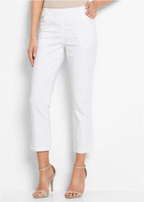 Schlupfhose bonprix "7/8 Schlupfhose mit Stretch", Damen, Gr. 46, N-Gr, wei&szlig;, Obermaterial: 97% Baumwolle, 3% Elasthan, regular fit, Hosen Schlupfhose, mit Stretch-Anteil, Regular Fit, mit elastischem Gummibund