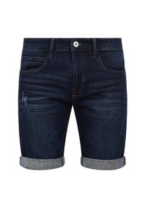 Jeansshorts INDICODE "Jeansshorts IDQuentin", Herren, Gr. L, N-Gr, blau (dunkelblau), Web, Obermaterial: 98% Baumwolle CO. 2% Elasthan EL., unifarben, Basic, regular fit kurz, Jeans Jeansshorts