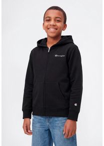 Kapuzensweatjacke Champion "ICONS CONTRAST Terry Full Zip Hoodie", Jungen, Gr. XXL (176), nbk, Obermaterial: 73% Baumwolle, 27% Polyester, normal, Rundhals, Sweatjacken Kapuzensweatjacke, mit Kapuze, mit Rei&szlig;verschluss, f&uuml;r Kinder, mit Rundhalsausschnitt
