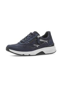 Plateausneaker ROLLINGSOFT, Damen, Gr. 44, blau (dunkelblau), Glattleder, Lackleder, Nubukleder, Schuhe Plateausneaker, Schn&uuml;rschuh, Halbschuh mit der typischen rollingsoft-Laufsohle