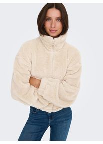 Pl&uuml;schjacke Only "ONLANNA CONTACT LIFE SOL JACKET CC OTW", Damen, Gr. L, pumice stone, Pl&uuml;sch, Obermaterial: 100% Polyester, unifarben, normal, Jacken Pl&uuml;schjacke, mit aufgesetzten Taschen, weiche Pl&uuml;schqualit&auml;t