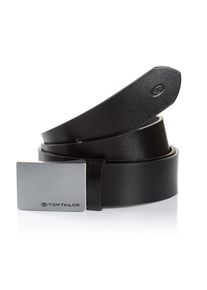 Koppelg&uuml;rtel Tom Tailor "TTBOB", Herren, Gr. 100, schwarz, Rindsleder, leicht gl&auml;nzend, unifarben, G&uuml;rtel Koppelg&uuml;rtel, 3,5 cm breiter Herreng&uuml;rtel, modischer Klassiker, Koppelschlie&szlig;e