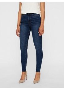 V&eacute;ro Moda High-waist-Jeans VERO MODA "VMSOPHIA", Damen, Gr. XL (42), L&auml;nge 30, blau (medium blau denim), Denim/Jeans, Obermaterial: 85% Baumwolle, 13% Polyester, 2% Elasthan, skinny fit, Jeans High-waist-Jeans