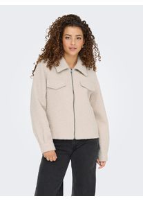 Boucl&egrave;jacke Only "ONLMALO BOUCLE JACKET OTW NOOS", Damen, Gr. S, beige (pumice stone detail:melange), Boucl&eacute;, Obermaterial: 100% Polyester, meliert, Jacken Boucl&egrave;jacke, Topseller