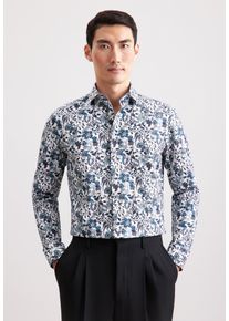 Businesshemd Seidensticker "Schwarze Rose", Herren, Gr. L (42), normale &Auml;rmell&auml;ngen, gr&uuml;n (sage gr&uuml;n), 100% Baumwolle, gebl&uuml;mt, slim fit, 2-Knopf-Manschette, Hemden Businesshemd, Slim 1/1 Kentkragen Gebl&uuml;mt