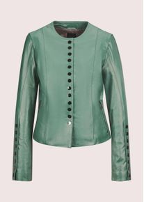 Madeleine Mode Lederjacke MADELEINE "Lederjacke Kurze Lederjacke aus Lammnappa", Damen, Gr. 48, gr&uuml;n (hellsalbeigr&uuml;n), Obermaterial: 100% Lammnappaleder LANA., Modern, normal, Jacken Lederjacke