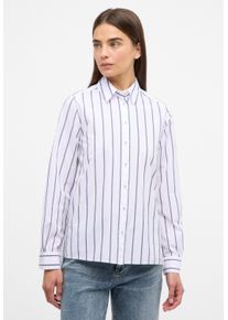 Hemdbluse Eterna "LOOSE FIT", Damen, Gr. 34, blau (navy, rosa), 70% Baumwolle, 30% Lyocell, Blusen Hemdbluse