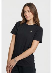 T-Shirt Hummel "HMLPULSE W T-SHIRT", Damen, Gr. XL (42), schwarz, Obermaterial: 100% Baumwolle, normal normal, Rundhals, Shirts T-Shirt, normale Passform, gerader Abschluss